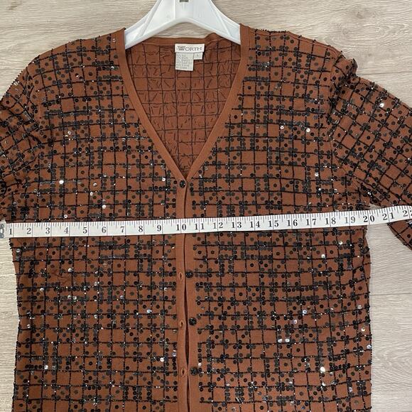 Vintage Sequined Cardigan L Holiday Formal Elegant Party Christmas New Years - Picture 4 of 6